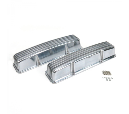 Vintage Tall Finned Valve Covers Without Breather Holes - Small Block Chevy
