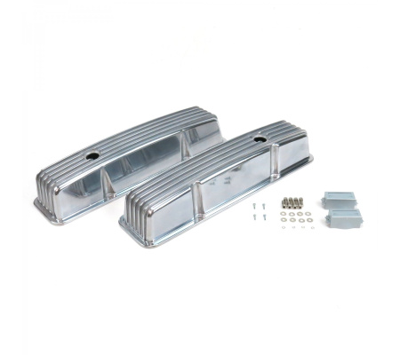 Vintage Short Finned Valve Covers w/ Breather Holes~Small Block Chevy