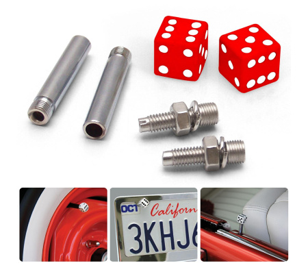 Red Dice 2 Valve Cap, Door Plunger, Plate Bolt Combo Kit