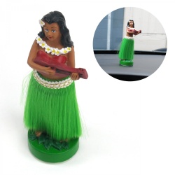 Dancing Hawaiian Grass Skirt Hula Girl Doll