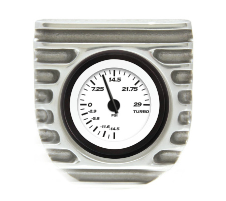 Vintage Finned Singe Bezel Mount W/ Aurora Boost Gauge