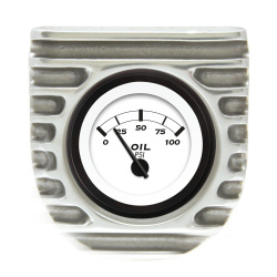 Vintage Finned Singe Bezel Mount W/ Aurora Oil Gauge