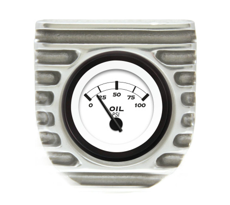 Vintage Finned Singe Bezel Mount W/ Aurora Oil Gauge