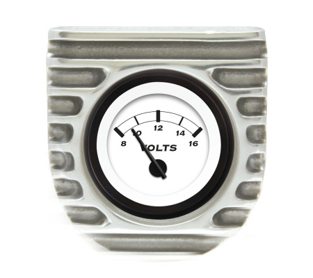 Vintage Finned Singe Bezel Mount W/ Aurora Volt Gauge