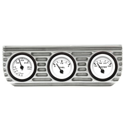 Vintage Finned 3 Gauge Bezel Mount w/ Aurora Boost, Fuel and Water Gauges