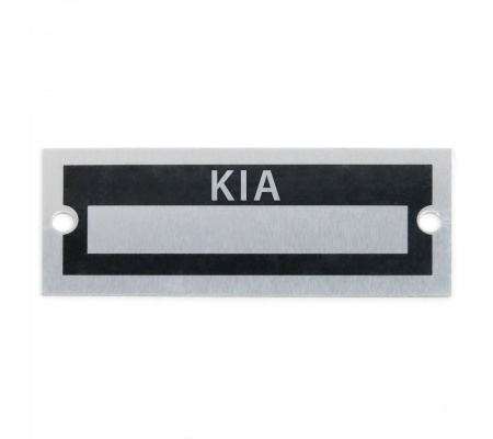 Blank Data Vin Plate - Kia