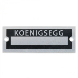 Blank Data Vin Plate - Koenigsegg