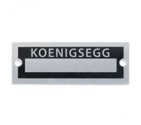 Blank Data Vin Plate - Koenigsegg