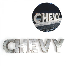 CHEVY Metal Letter Kit Sign