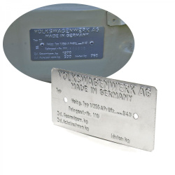 1965-1973 Reproduction VW Volkswagen VIN Name Plate