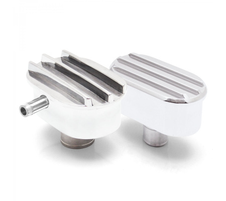 Finned Breather Unit Pair - One Plain and One with PCV Valve