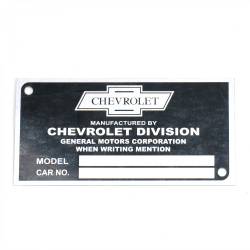 Chevrolet VIN Plate