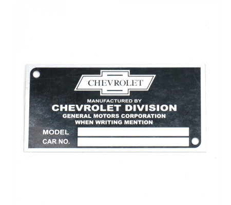 Chevrolet VIN Plate