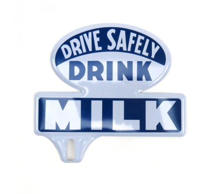 Drink Milk License Plate Topper