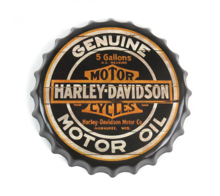 Harley-Davidson Motor Oil Motorcycle Bottle Cap Display Sign - Baked Enamel