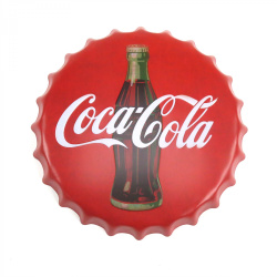 Coca Cola Bottle Cap Display Sign - Baked Enamel