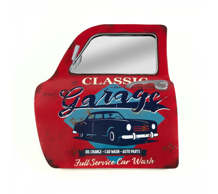 Classic Garage Car Door Mirror Display Sign - Metal