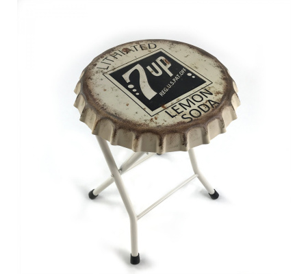 Folding 7up Soda Bottle Cap Stool or Side Table