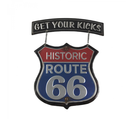 Get Your Kicks Hanging Route 66 Metal Sign