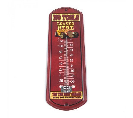 Retro Hotrod Metal Wall Mount Thermometer