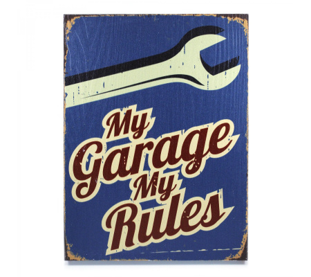 My Garage My Rules Wrench Wooden Sign