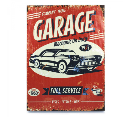 Retro Garage Wooden Sign
