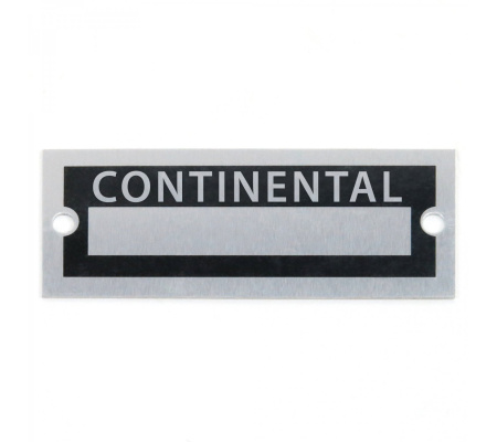 Blank Data Vin Plate - Continental