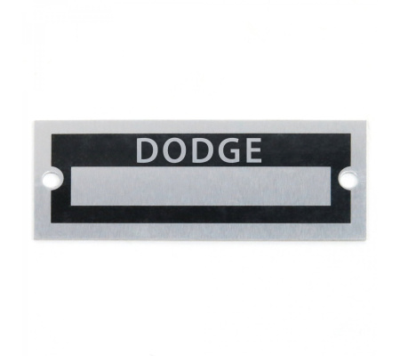 Blank Data Vin Plate - Dodge