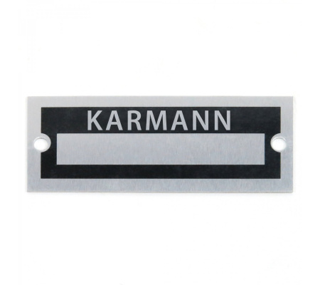 Blank Data Vin Plate - Karmann