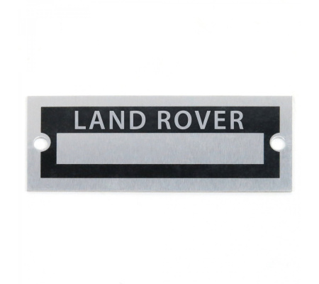 Blank Data Vin Plate - Land Rover