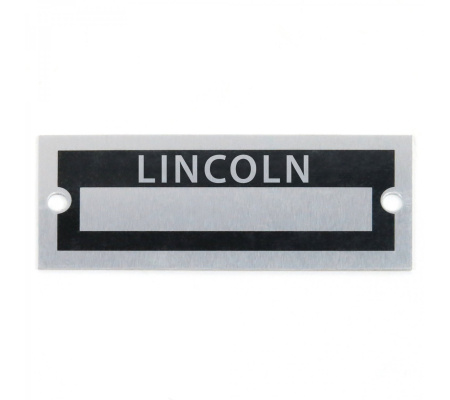 Blank Data Vin Plate - Lincoln