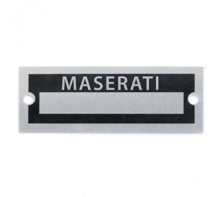 Blank Data Vin Plate - Maserati