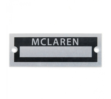 Blank Data Vin Plate - McLaren