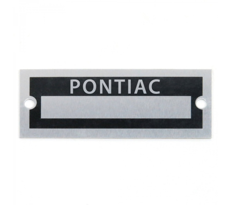 Blank Data Vin Plate - Pontiac