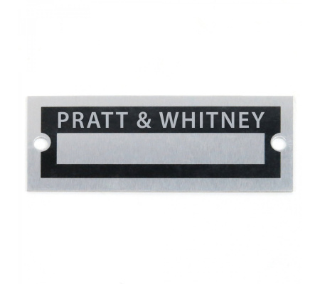 Blank Data Vin Plate - Pratt & Whitney