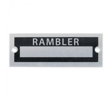 Blank Data Vin Plate - Rambler