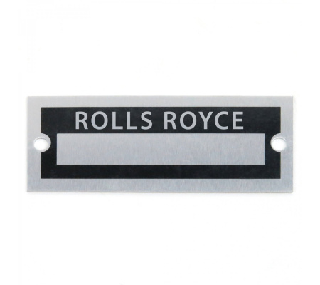 Blank Data Vin Plate - Rolls Royce