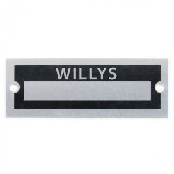 Blank Data Vin Plate - Willys
