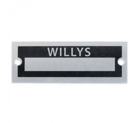 Blank Data Vin Plate - Willys