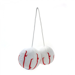 Fuzzy Hanging Rearview Mirror Eyeballs - Pair