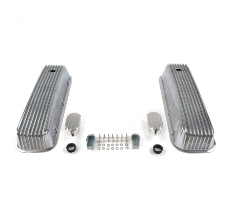 Vintage Finned Valve Covers w/ Breathers (No PCV)~Big Block Chevy