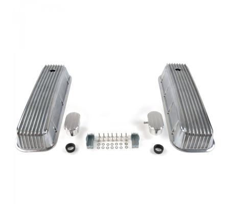Vintage Finned Valve Covers w/ Breathers (PCV)~Big Block Chevy