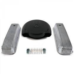 BBC Blk Caddy AC/Finned Engine Dress Up kit~Holes No Breathers