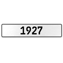 1927 Year  - White Aluminum Street Sign Mancave Euro Plate Name Door Sign Wall