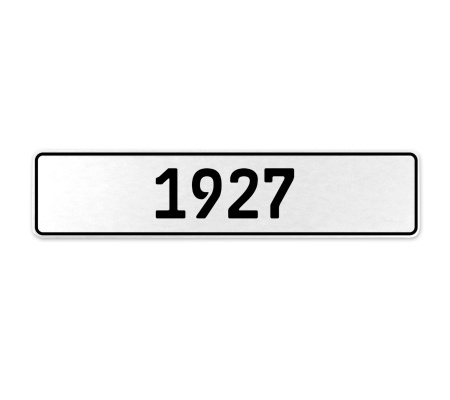 1927 Year  - White Aluminum Street Sign Mancave Euro Plate Name Door Sign Wall