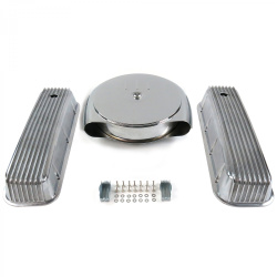 BBC Chr Caddy AC/Finned Engine Dress Up kit~Holes No Breathers