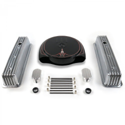 SBC PS Caddy AC/Tall Center Bolt Engine Dress Up kit~w/ Breathers (No PCV)