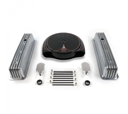 SBC PS Caddy AC/Tall Center Bolt Engine Dress Up kit~w/ Breathers (No PCV)