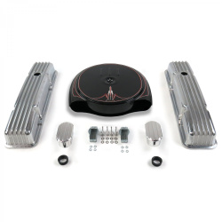 SBC PS Caddy AC/Tall Finned Engine Dress Up kit~w/ Breathers (No PCV)