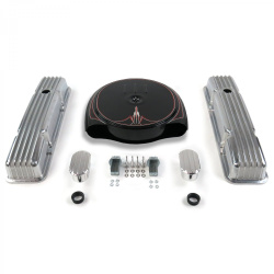 SBC PS Caddy AC/Short Finned Engine Dress Up kit~w/ Breathers (No PCV)